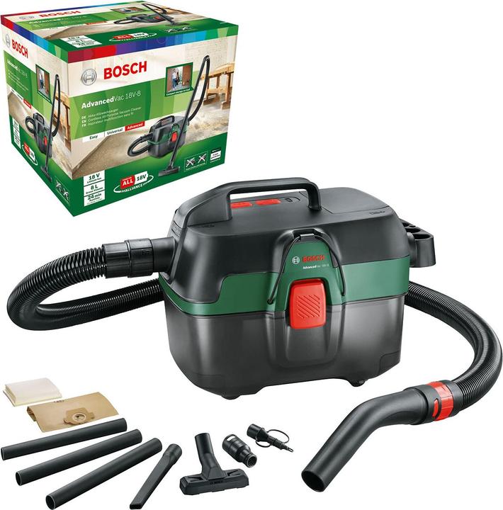 Image du produit Bosch Home & Garden AdvancedVac 18V-8 (Aspirateur eau et poussière)