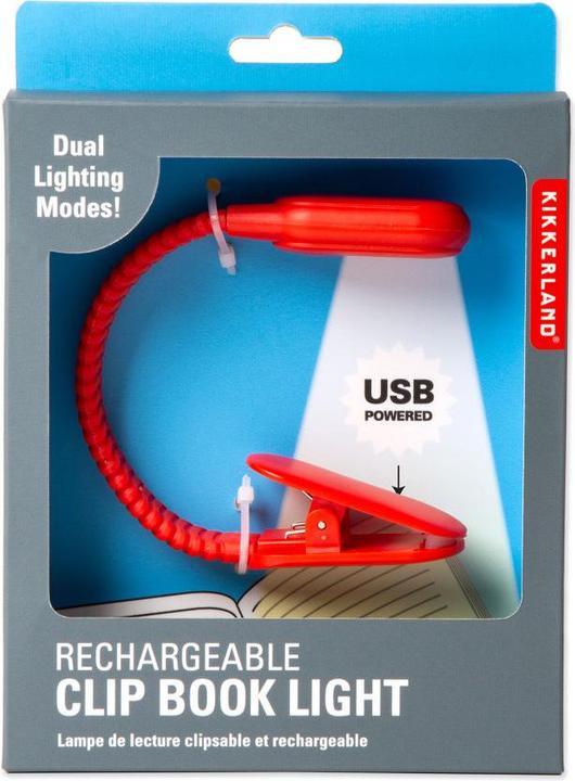 Immagine prodotto Kikkerland Clip ricaricabile Luce Libro Rosso (13 cm)