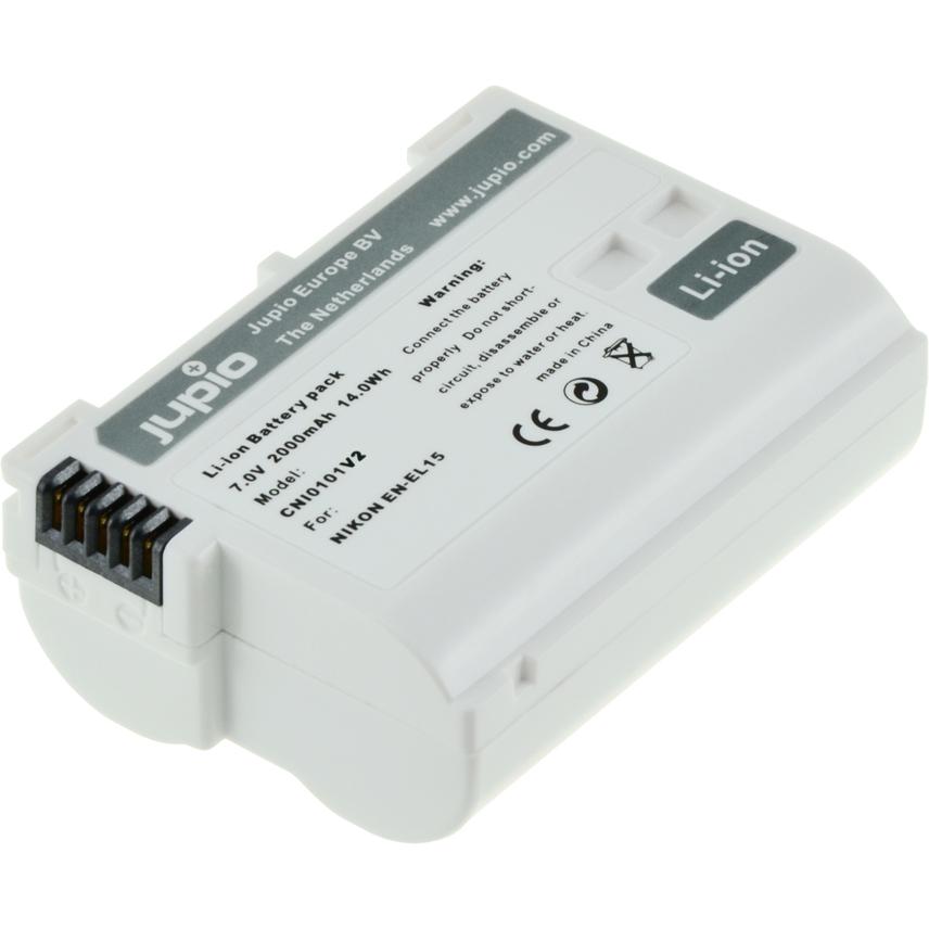 Jupio Ultra Battery f. Nikon EN-EL15 (Batteria della fotocamera), Alimentatore fotocamera, Bianco