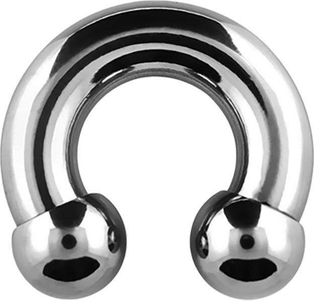 Produktbild Star Piercing Circular Barbell Innengewinde silber mit zwei Kugeln (ohne Messing, Titan)