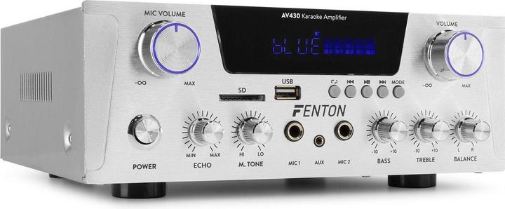 Image du produit Karaoke amplificateur avec Bluetooth - Fenton AV430A - 600W - 2 microphones avec écho - lecteur mp3