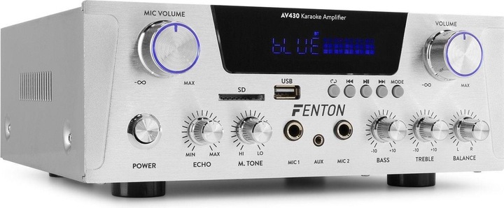 Karaoke amplificateur avec Bluetooth - Fenton AV430A - 600W - 2 microphones avec écho - lecteur mp3
