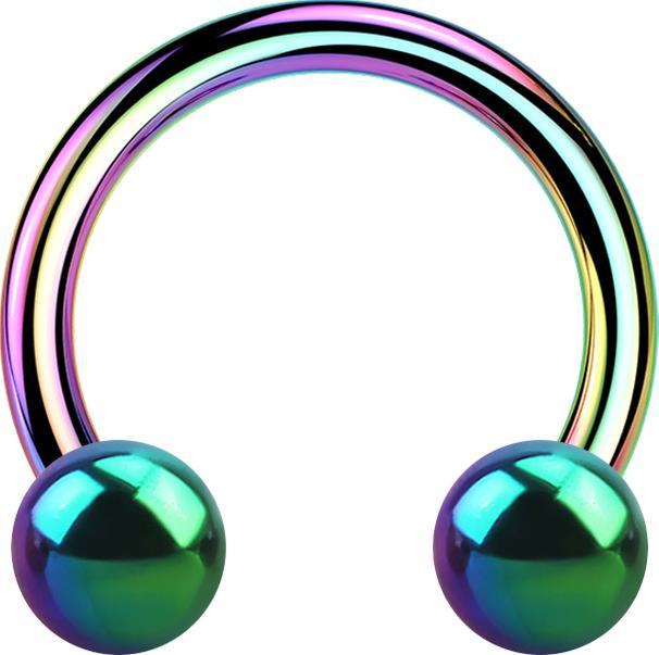 Produktbild Star Piercing Micro Circular Barbell farbig mit zwei Kugeln (ohne Messing, Chirurgenstahl 316L)