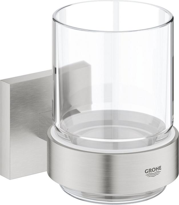 Grohe Start Cube QuickFix Glas mit Halter, klebbar, supersteel