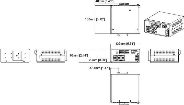 Actual product image Axis T8504-R 4 Port PoE++ Rugged Switch (4 Ports)
