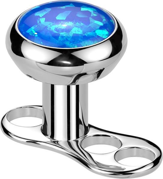 Immagine prodotto Star Piercing Dermal Anchor Innengewinde silber mit Opal blau (senza ottone, Titanio)