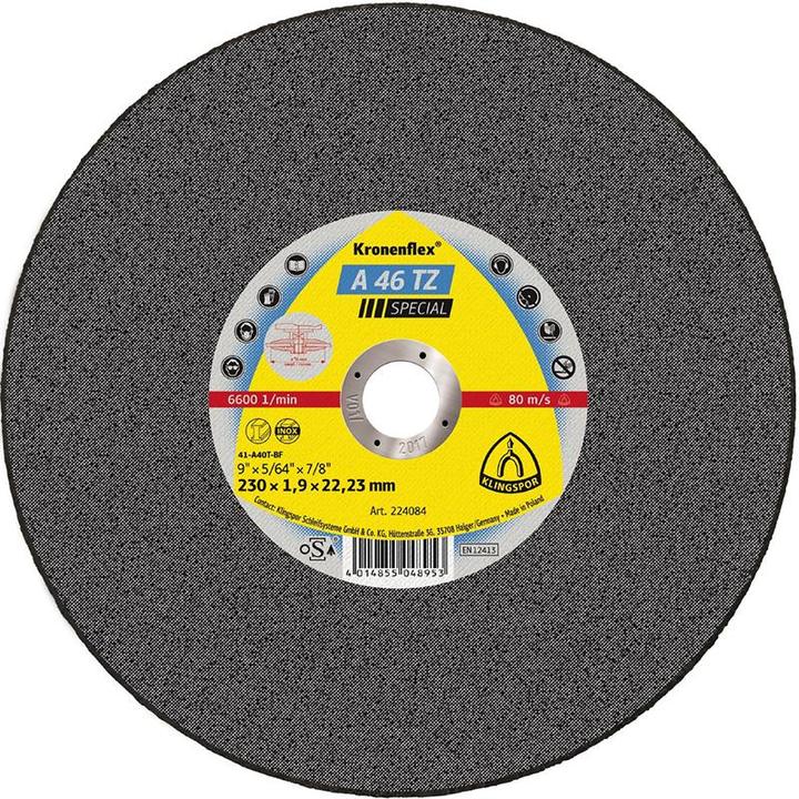 Produktbild Klingspor Trennscheibe INOX A 46 TZ Spezial Ø 230x22,23 mm