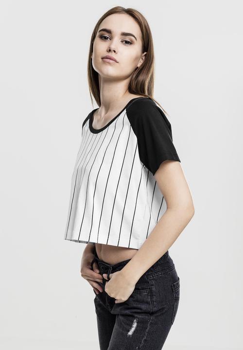 Produktbild Urban Classics Ladies Cropped Baseball Tee (S)
