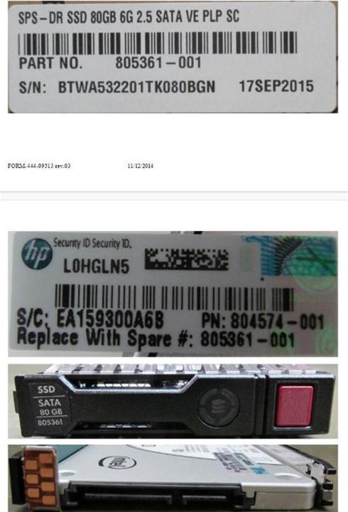 Actual product image HPE 80GB hot-plug SSD (SFF) (80 GB, 2.5")