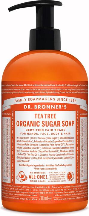 Actual product image Dr. Bronner's Sugar Soap Tea Tree (Liquid soap, 710 ml)