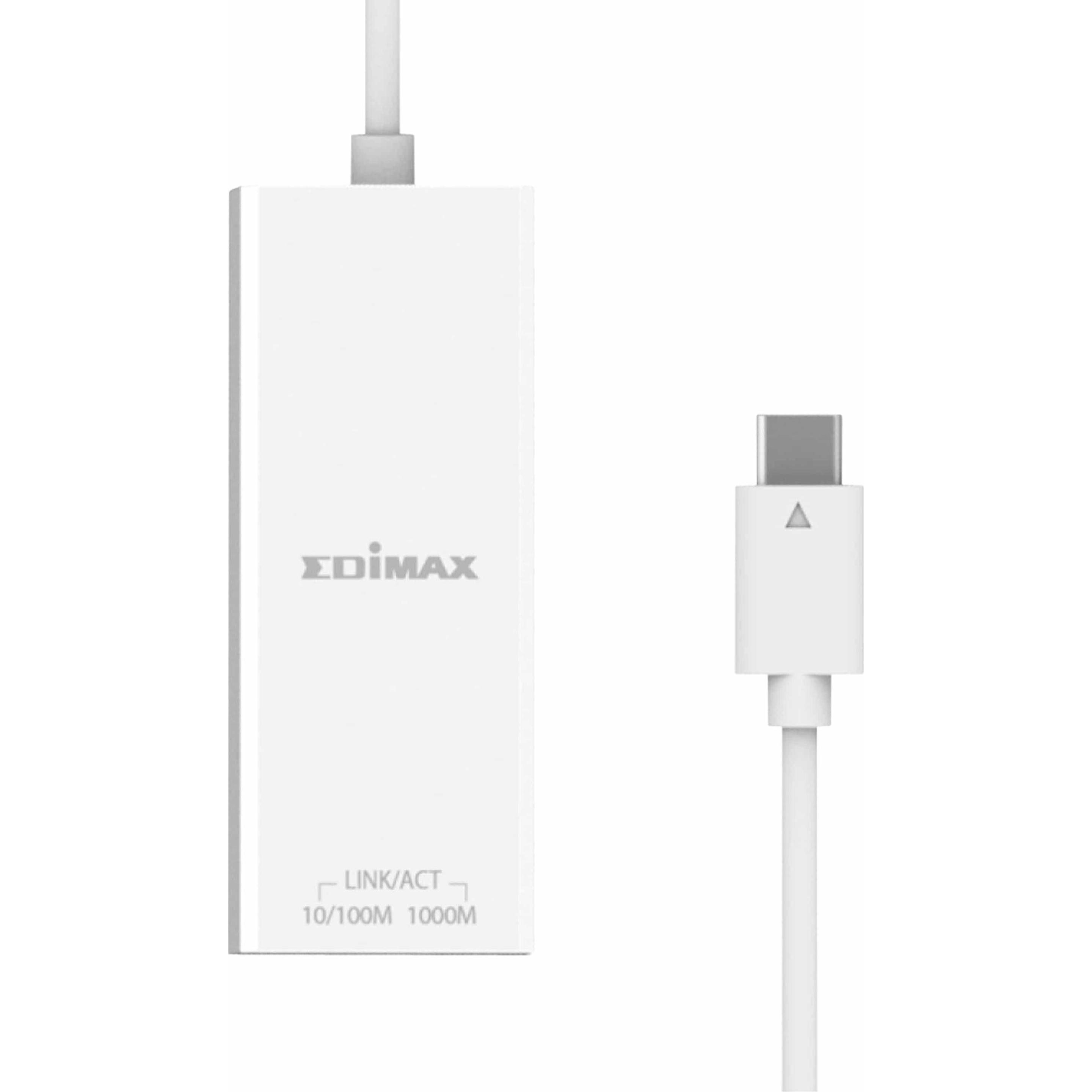 Thumbnail - edimax USB 3.2 Type C -> Gigabit Ethernet Adapter (USB 3.2, RJ45 (1x)), Netzwerkadapter, Weiss