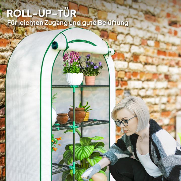 Produktbild Outsunny Gewächshaus Stahl, Kunststoff Weiss