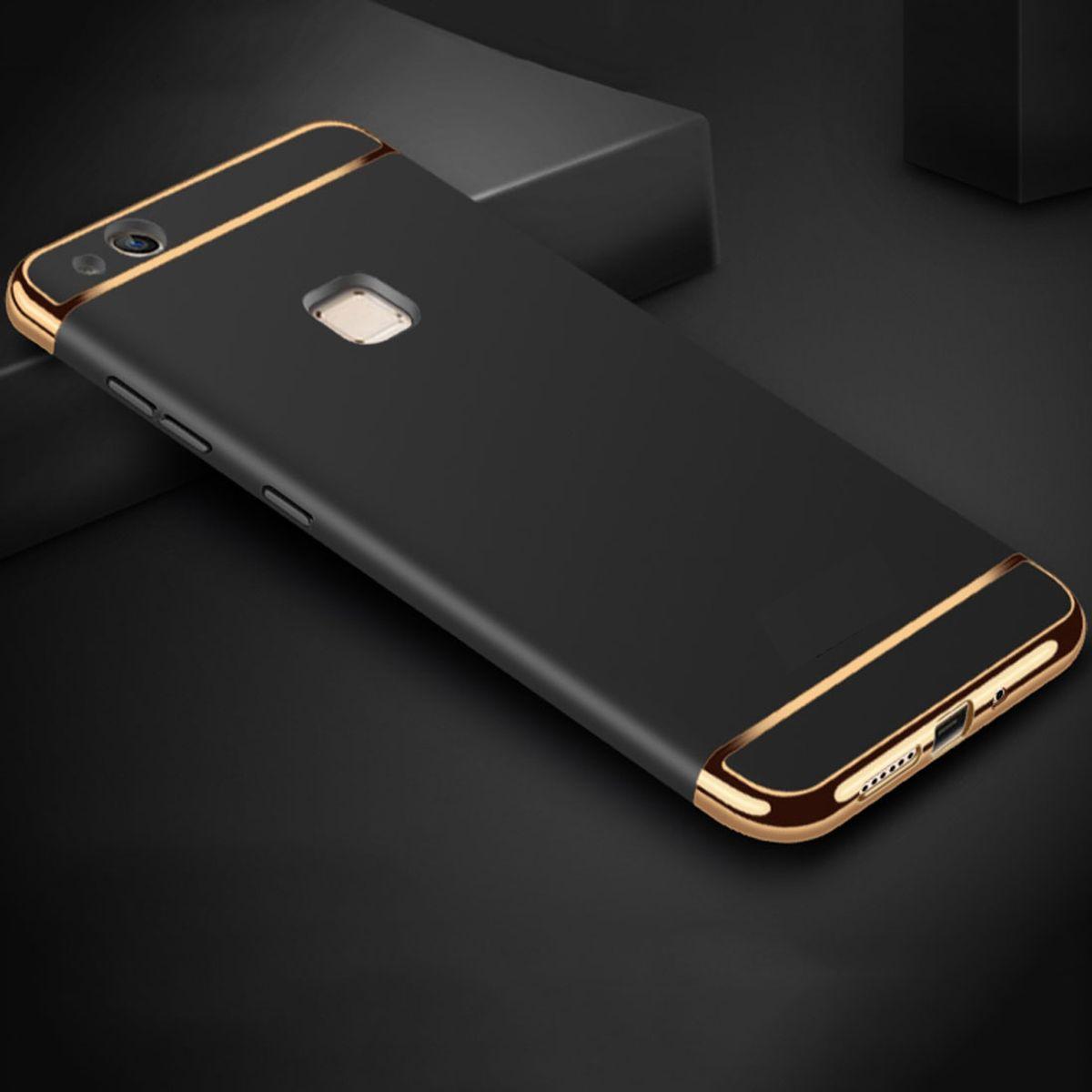 König Design Handy Hülle Schutz Case für Huawei P9 Lite Bumper 3 in 1 Cover Chrom Schwarz Neu (Huawei P9 Lite), Smartpho...