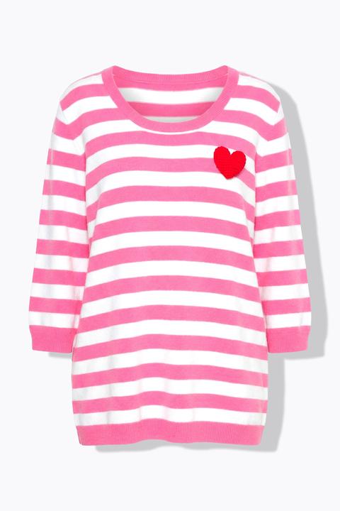 Produktbild Miamoda Strickshirt, Komfort Fit, Ringel, abnehmbare Herz-Brosche (42)
