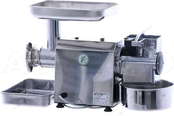 Actual product image Fama TGI22 Electric meat mincer with integrated hard cheese grater Stainless steel cutting unit