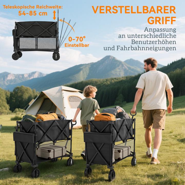 Actual product image Outsunny Gartenwagen Stahl, Polyester Schwarz