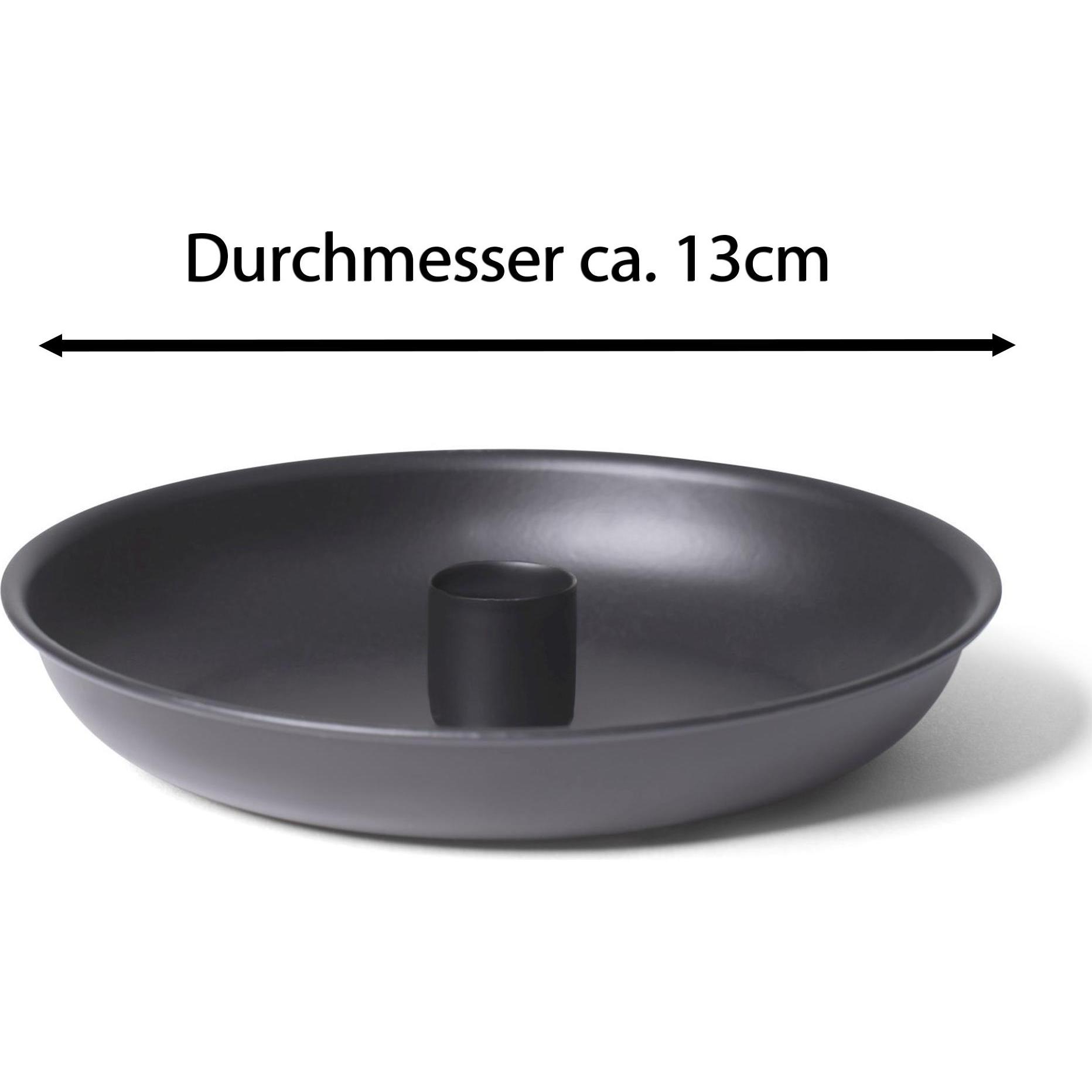 Novaliv, Kerzenständer, Kerzenständer Stabkerzen 2er-Set SCHWARZ Durchmesser 13cm mit Premium LED-Stabkerze