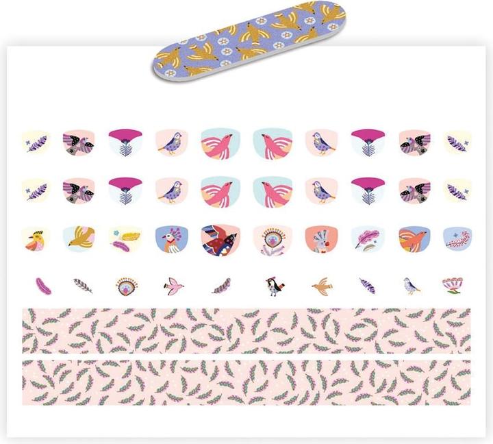 Immagine prodotto Djeco Adesivi per unghie con piume (Decorazione unghie, Multicolore)