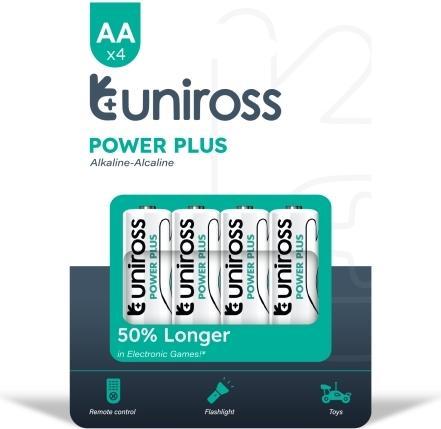 Produktbild Uniross Power Plus Alkaline AA 1.5V - PK4 (4 Stk., AA)