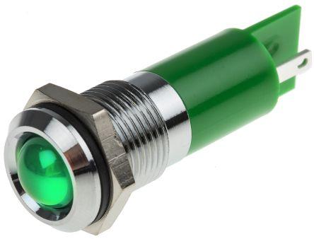 Produktbild RS PRO 14mm prom hyper bright LED, green 220Vac