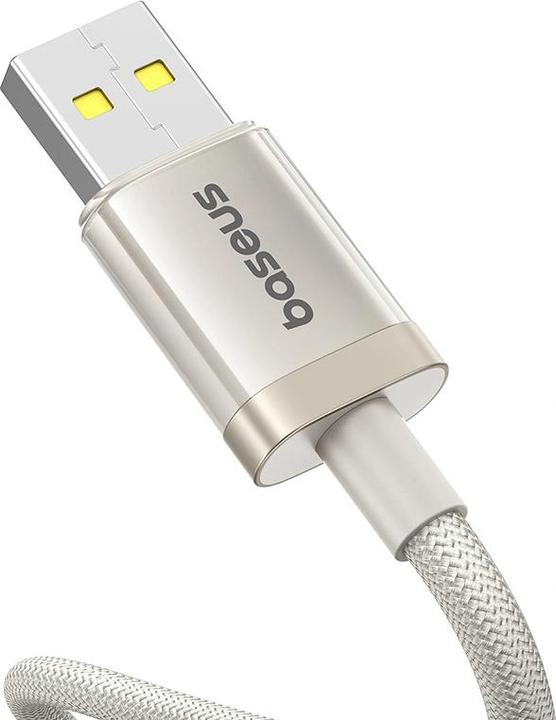 Actual product image Baseus USB-A to USB-C Cable Titanium, 100W, 5A, 2m, Silver (2 m, 100 W)