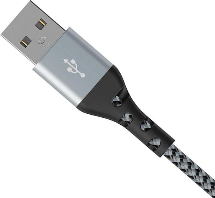 Productafbeelding Energizer Metalen / gevlochten nylon kabel - USB-C - 2 m, zilver (2 m)