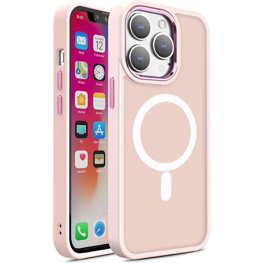Hurtel Magnetic Color Matte Case for iPhone 15 - pink (Apple iPhone 15), Smartphone Hülle, Rosa