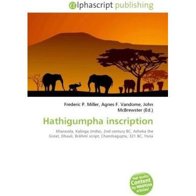 Hathigumpha inscription, Fachbücher von Agnes F. Vandome, Frederic P. Miller, John McBrewster