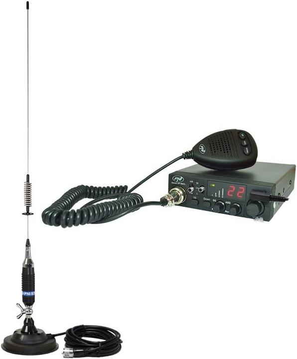 Actual product image PNI CB ESCORT HP 8001L ASQ radio package + S75 CB antenna with magnet (10 km)