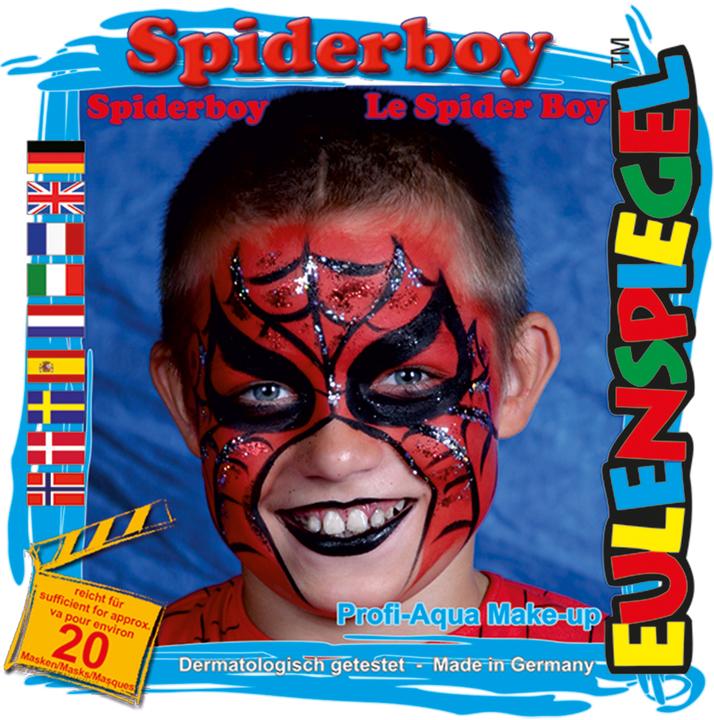204504 - Motiefset Spiderboy, 2 kleuren, 2 glitters, 1 penseel, 1 gebruiksaanwijzing, voor ca. 20 ma