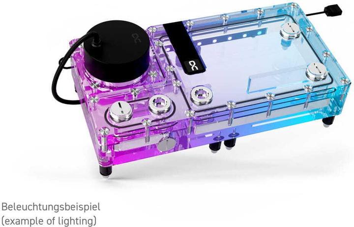 Produktbild Alphacool PUM Core Flat Reservoir 240 Right mit VPP Apex Pumpe