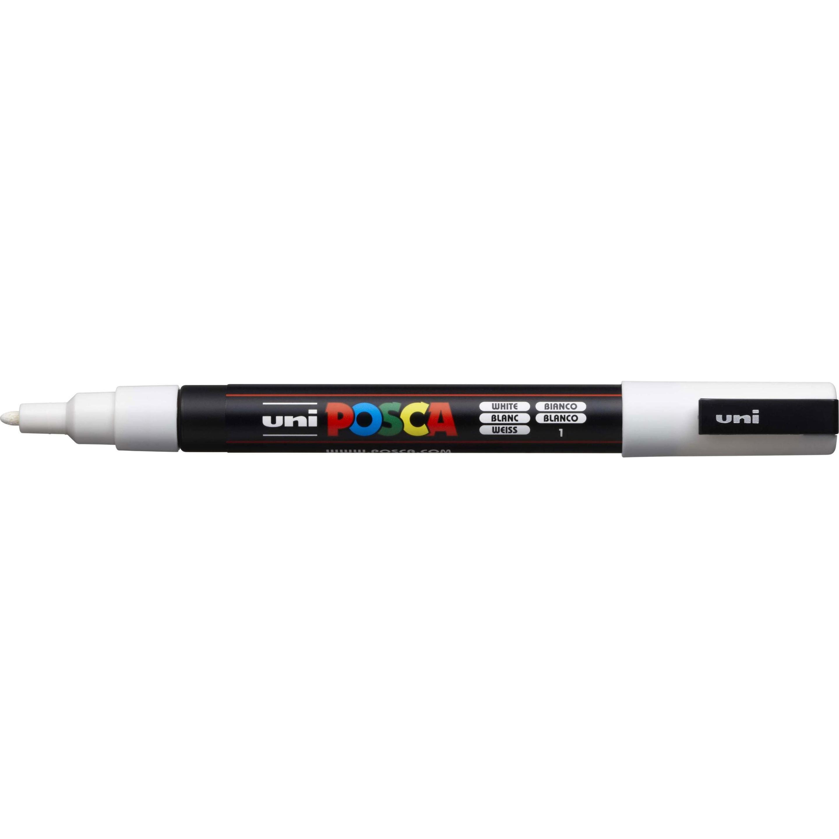 6x Posca, Marker, Marker PC-3M Rundspitze (Weiss, 1.30 mm, 1 x)
