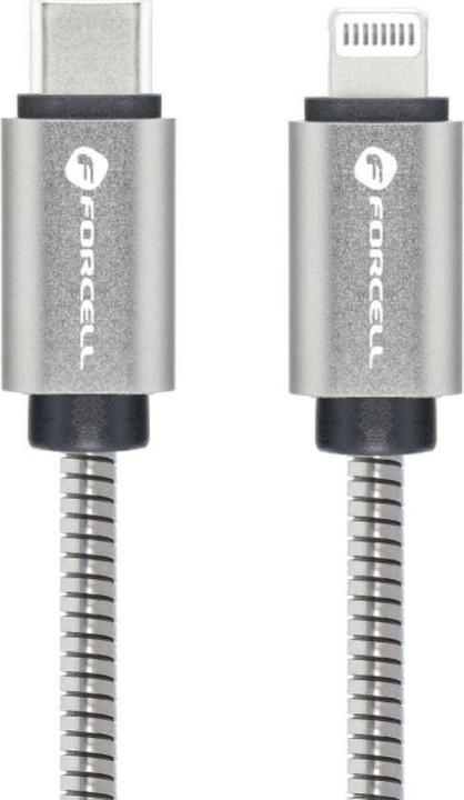 Produktbild Forcell Cable F-ENERGY Metal C238 cable Type C to Lightning PD 3A 27W 2 m silver (2 m, 27 W)