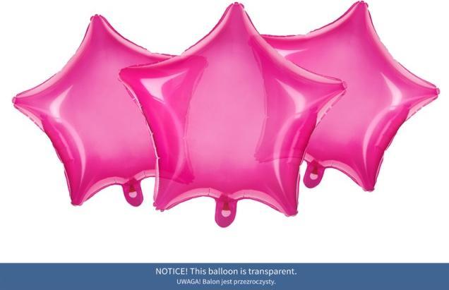 Produktbild Partydeco Sternballon Dunkelrosa Transparent 48cm (1 x)