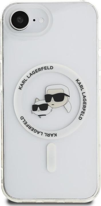 Produktbild Karl Lagerfeld Case IML Metal Karl & Choupette Heads MagSafe for iPhone 16e white (Apple iPhone 16e)