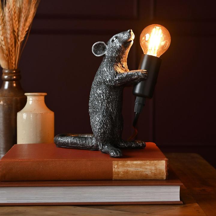 Actual product image Hestia Mouse with Bulb Lamp - 18cm