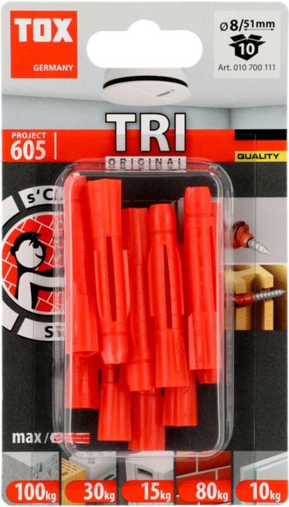 Produktbild Tox Allzweckdübel Tri 8x51 mm, Blister 10 Stück (10 Stk.)