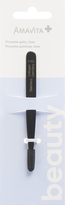 Actual product image Amavita Beauty tweezers pointed Inox black matt