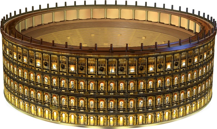 Actual product image Ravensburger 3D Puzzle Colosseum in Rome by night (216 pieces)