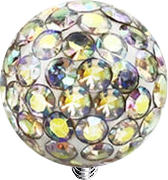 Actual product image Star Piercing Dermal Anchor crystal ball multicolour epoxy protective layer (without brass, Titanium)