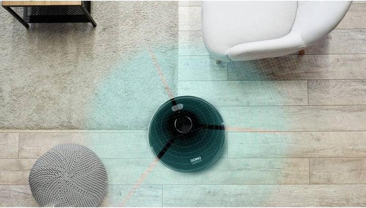 Actual product image Domo DO7298S Robot Vacuum and Mop Black App controlled, remote controlled, with wis (Vacuum mopping robot)