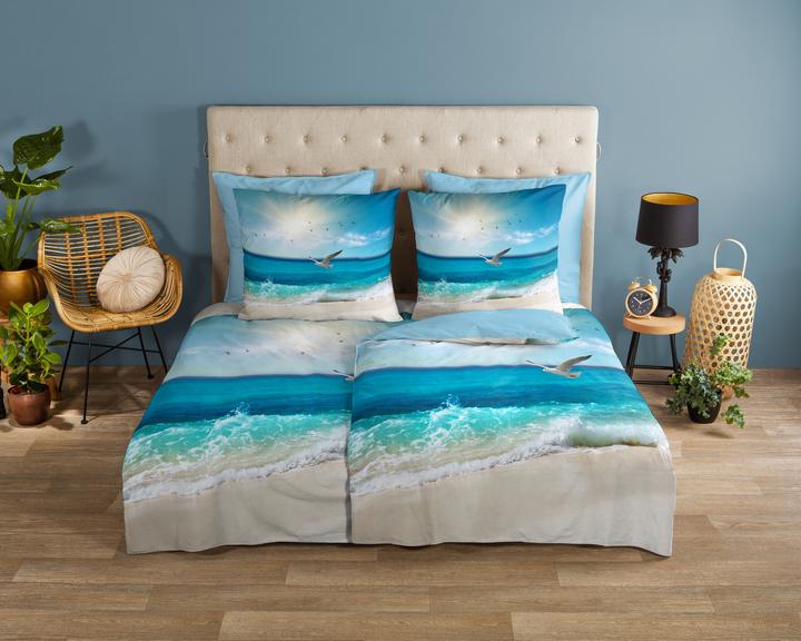 Image du produit Good Morning Sealife (Set de linge de lit, 135 x 200 cm, 80 x 80 cm)