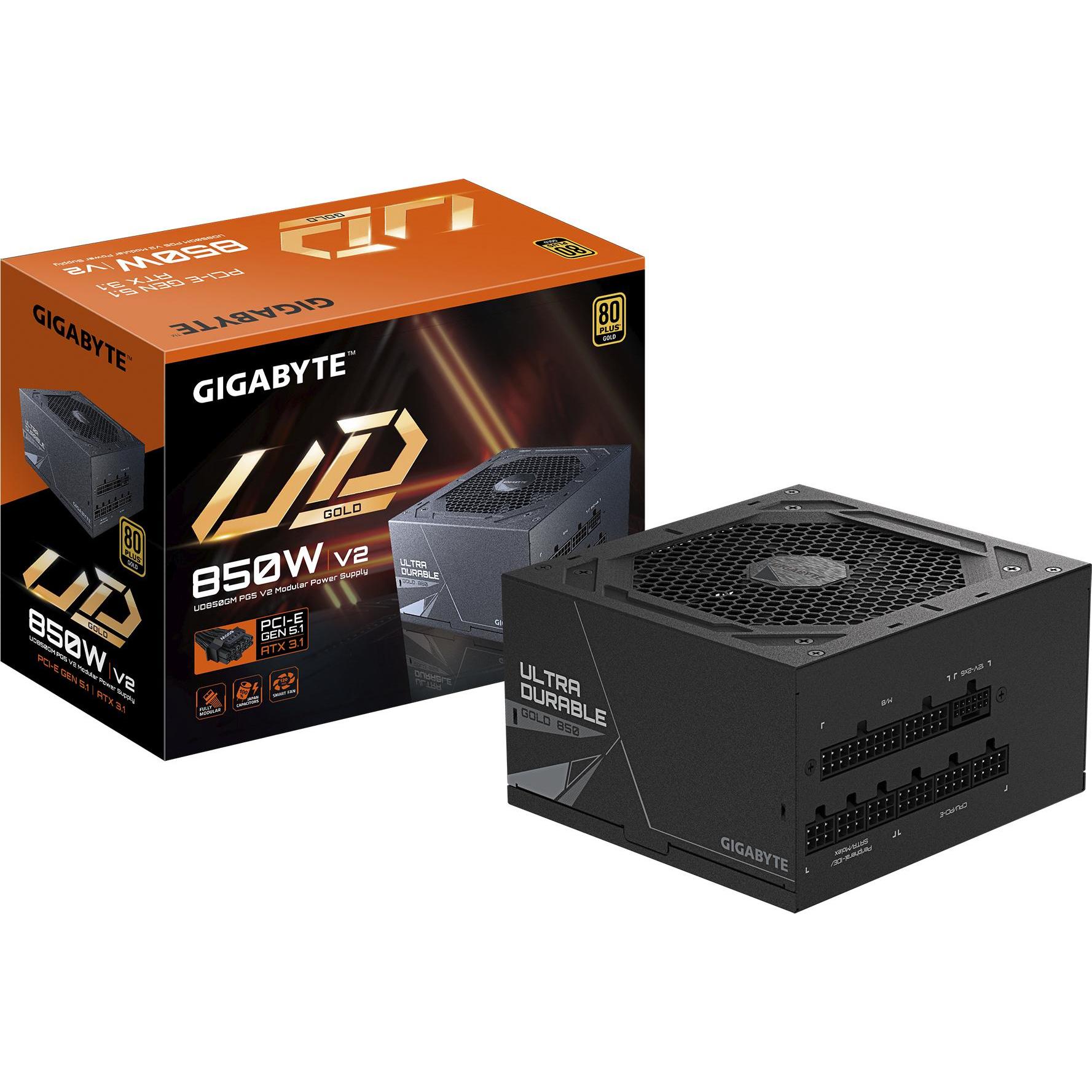 Gigabyte 850W GOLD F/M UD850GM PG5 (850 W), PC Netzteil, Schwarz