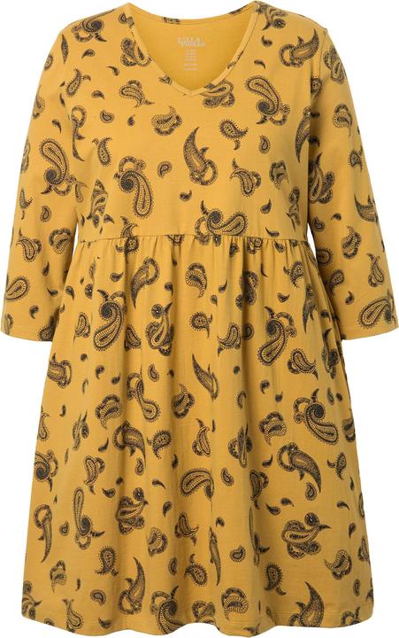 Image du produit Ulla Popken T-shirt long, décolleté en V et manches 3/4, coupe évasée (60)