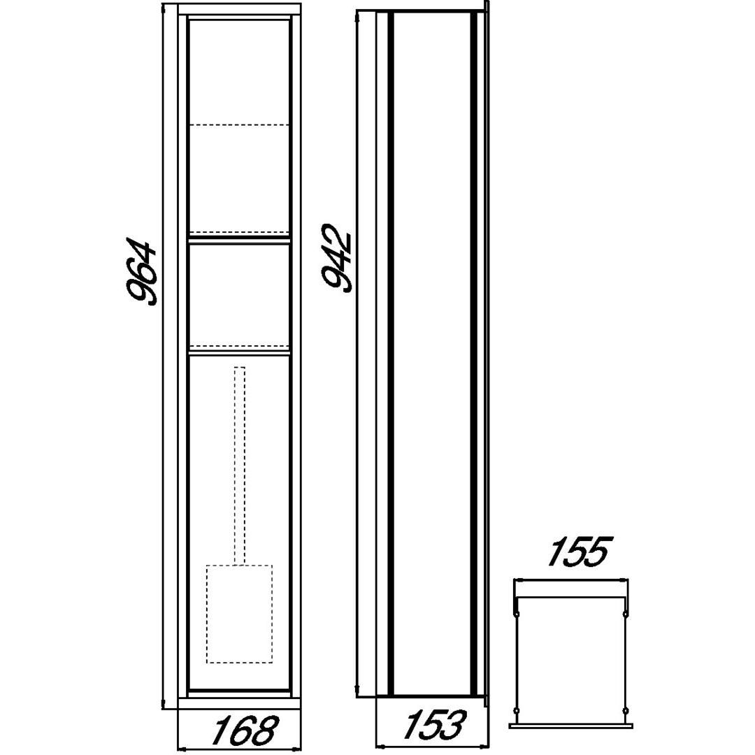 Thumbnail - Emco, Toilettenpapierhalter, WC-Modul ASIS 150 Unterputz, 964x168mm chrom/schwarz