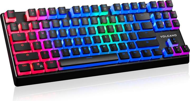 Produktbild Modecom VOLCANO LANPARTY RGB PUDDING EDITION Schwarze Gaming-Tastatur (BLAUER SCHALTER) US (US, Kabelgebunden)