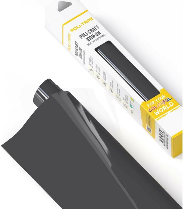 Actual product image Poli-tape Aufbügelfolie Poli-Flex turbo, 30.5 x 122 cm, Anthrazit