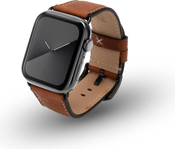 Produktbild JT Berlin Watchband Charlie | Apple Watch Ultra/42/44/45mm | braun - Edelstahl schwarz | M | 10839 (Edelstahl, Leder)