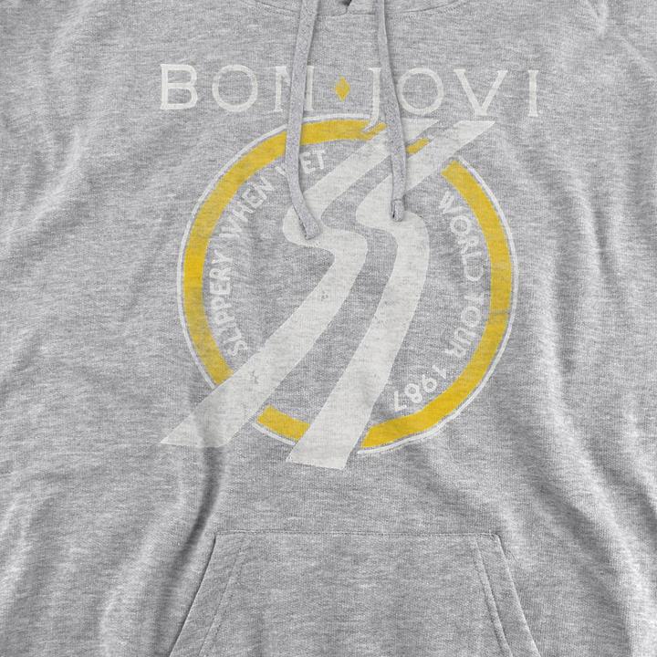 Produktbild Bon Jovi Slippery When Wet World Tour Kapuzenpullover meliert (M)
