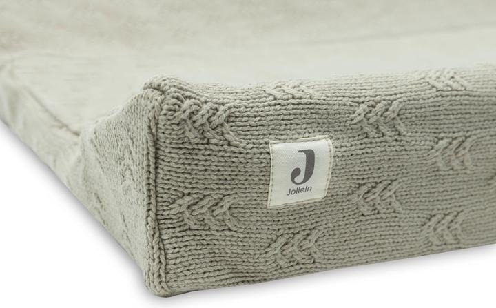 Produktbild Jollein - Aankleedkussenhoes 50x70cm - Zachte Hoes Baby Aankleedkussen - Grain Knit - Olive Green (50 x 70 cm)